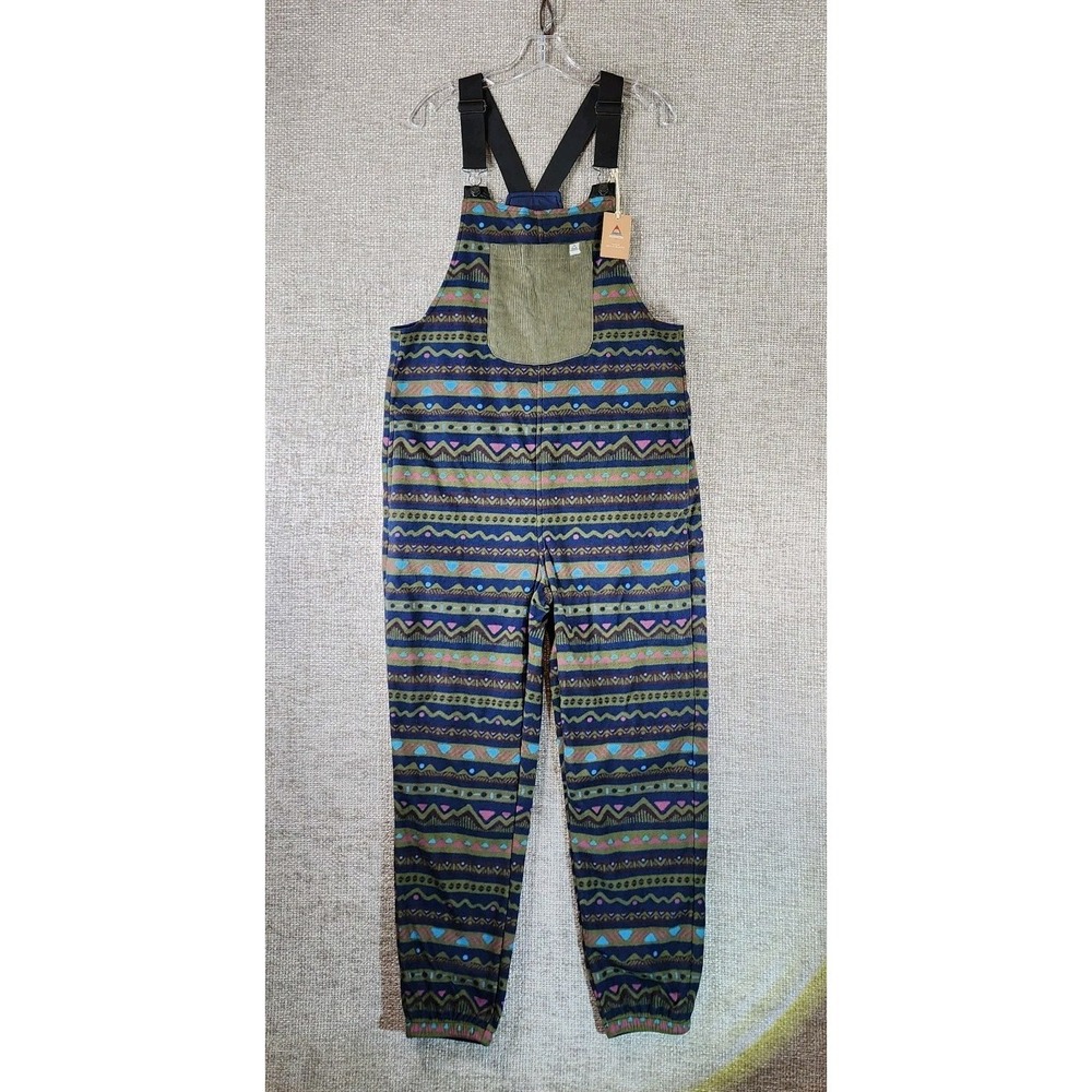 Passenger Ace Polar Fleece Dungarees Overalls Womens 8 Geo Multicolor NWT